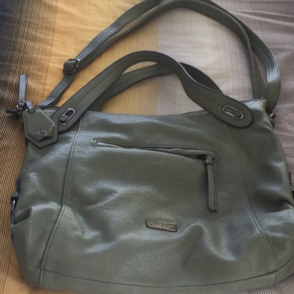 Large soft green hobo bag like new